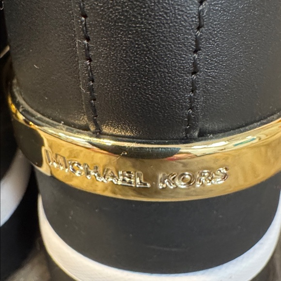 MICHEAL Michael Kors Black and Gold Knit Sneakers Size 5 - Picture 7 of 9